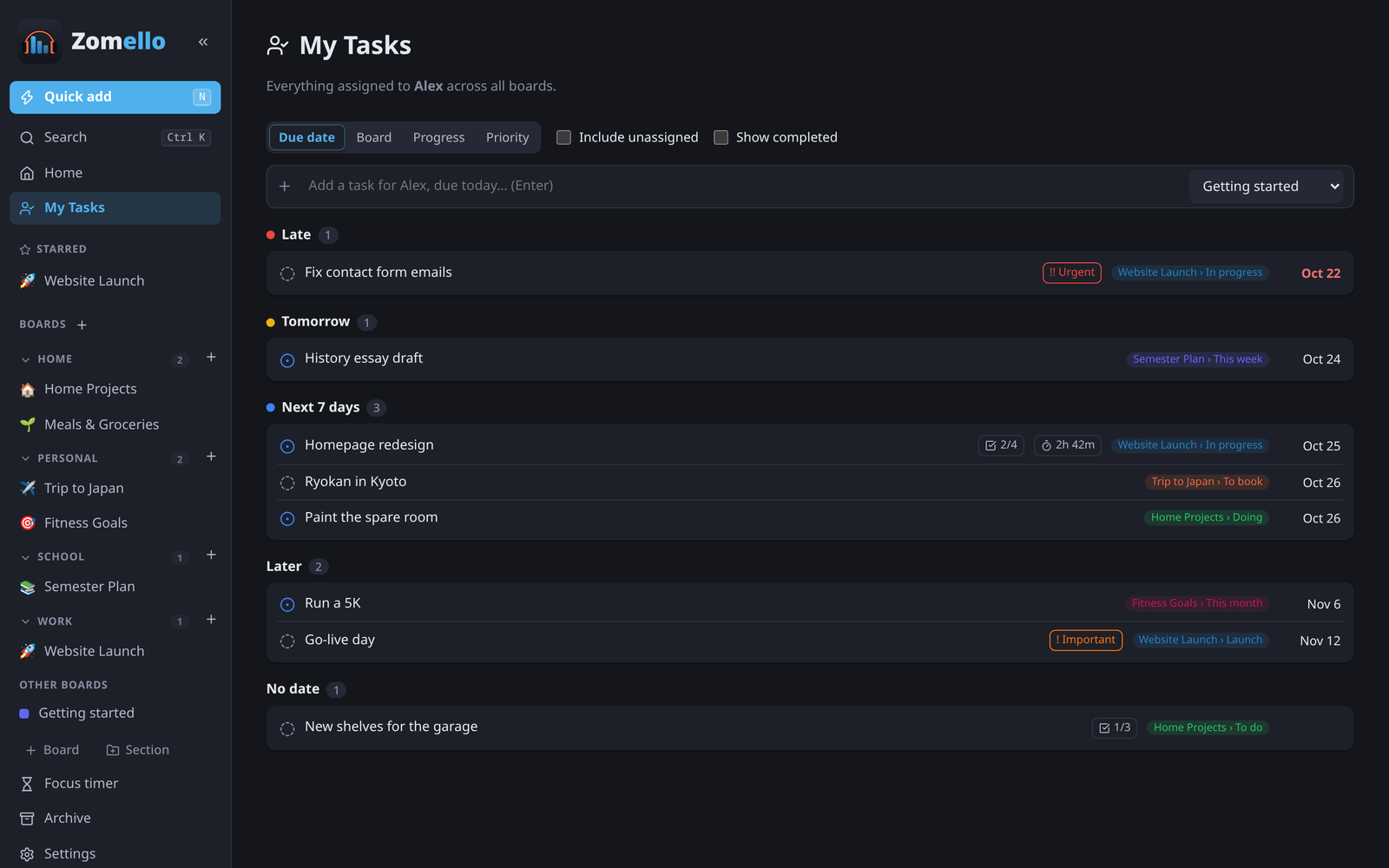 My Tasks